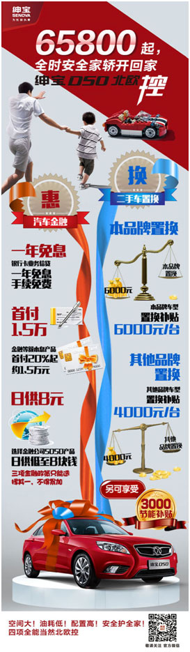 绅宝D50钜惠升级 三千元节能补贴诚意送