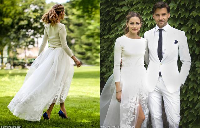 Olivia Palermo出门遛狗街拍